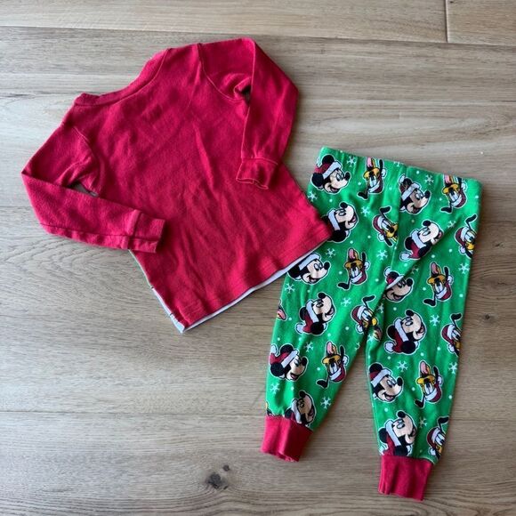 Retro Disney Mickey Mouse Baby Christmas Holiday 2 Piece Pajamas Size 12 Months - Picture 4 of 5